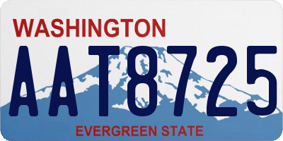 WA license plate AAT8725
