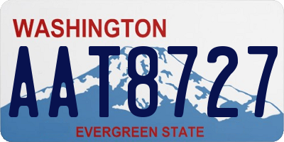 WA license plate AAT8727