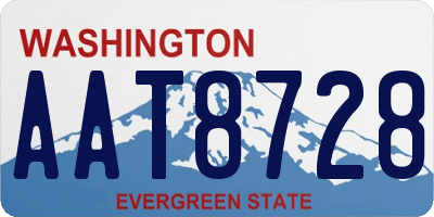 WA license plate AAT8728