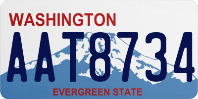 WA license plate AAT8734