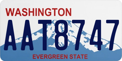 WA license plate AAT8747