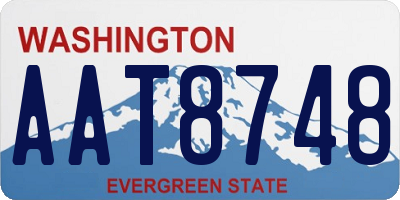 WA license plate AAT8748