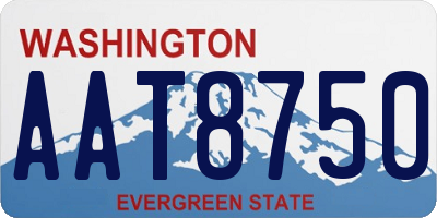 WA license plate AAT8750
