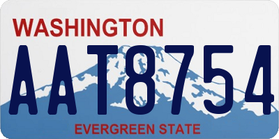 WA license plate AAT8754