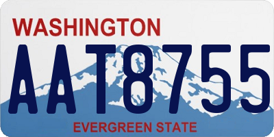 WA license plate AAT8755