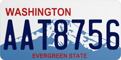 WA license plate AAT8756