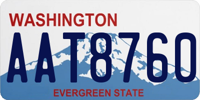 WA license plate AAT8760