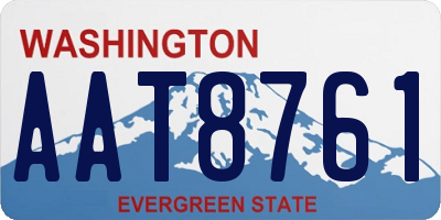 WA license plate AAT8761