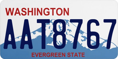 WA license plate AAT8767