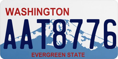 WA license plate AAT8776
