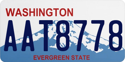 WA license plate AAT8778