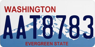 WA license plate AAT8783