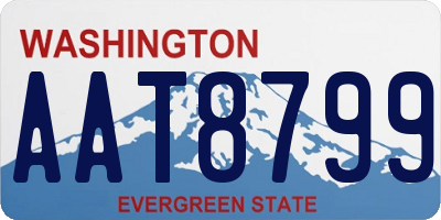 WA license plate AAT8799