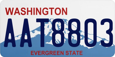 WA license plate AAT8803