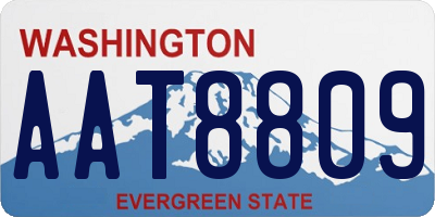 WA license plate AAT8809