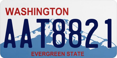 WA license plate AAT8821