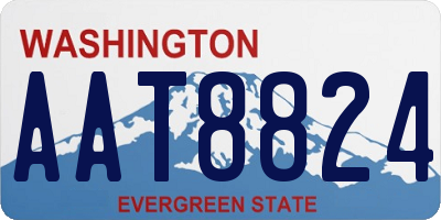 WA license plate AAT8824