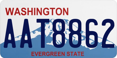 WA license plate AAT8862