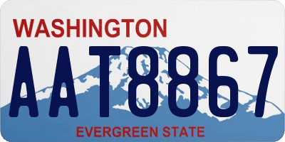 WA license plate AAT8867