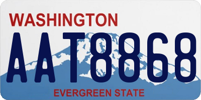 WA license plate AAT8868