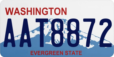 WA license plate AAT8872