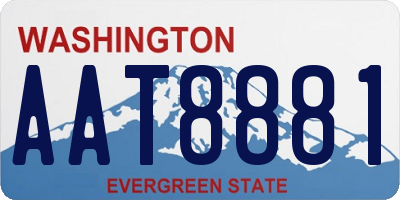 WA license plate AAT8881
