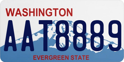 WA license plate AAT8889