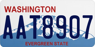 WA license plate AAT8907
