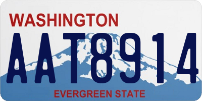 WA license plate AAT8914