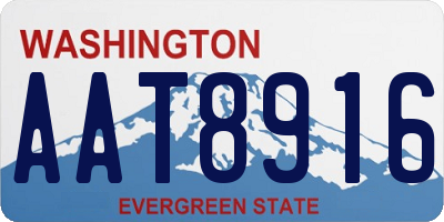 WA license plate AAT8916