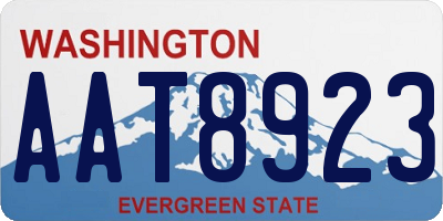 WA license plate AAT8923