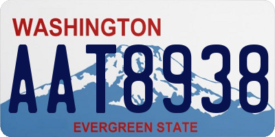 WA license plate AAT8938