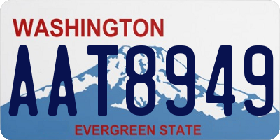 WA license plate AAT8949