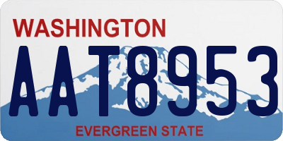 WA license plate AAT8953
