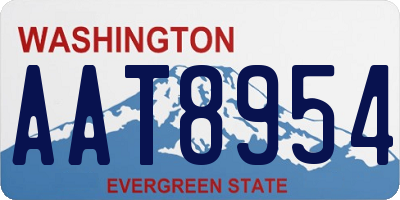 WA license plate AAT8954