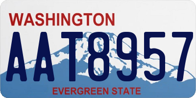 WA license plate AAT8957