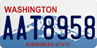 WA license plate AAT8958