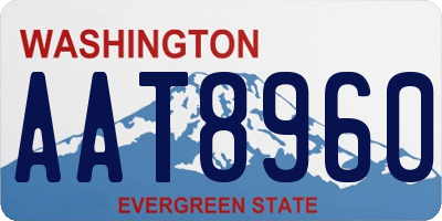 WA license plate AAT8960