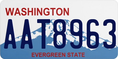 WA license plate AAT8963