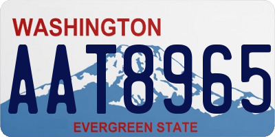 WA license plate AAT8965