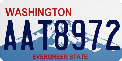 WA license plate AAT8972