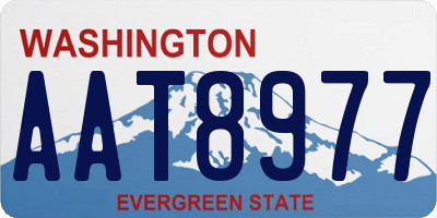WA license plate AAT8977