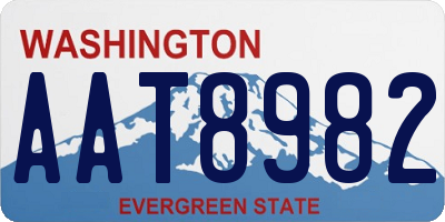 WA license plate AAT8982