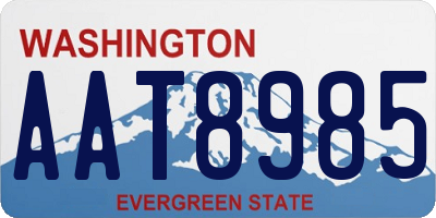 WA license plate AAT8985