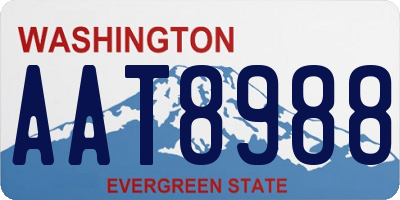 WA license plate AAT8988