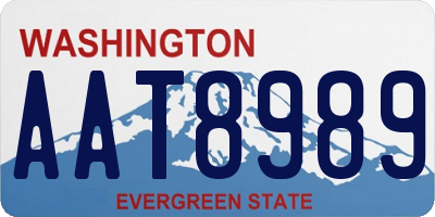 WA license plate AAT8989