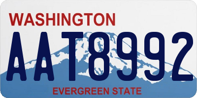 WA license plate AAT8992