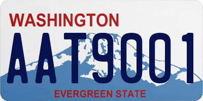 WA license plate AAT9001