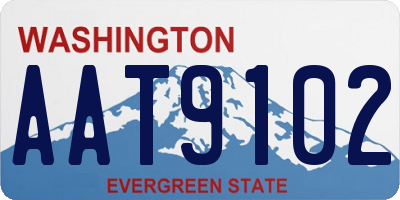 WA license plate AAT9102