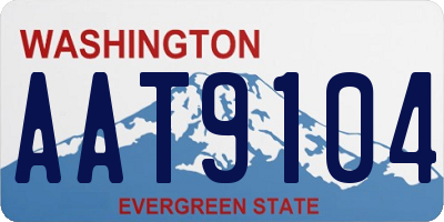 WA license plate AAT9104
